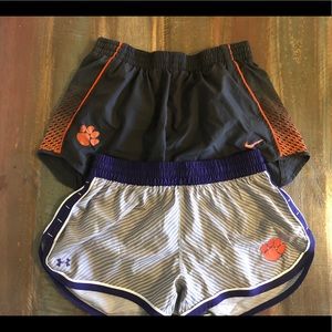 Bundle!!! Nike + Under Armor Clemson shorts